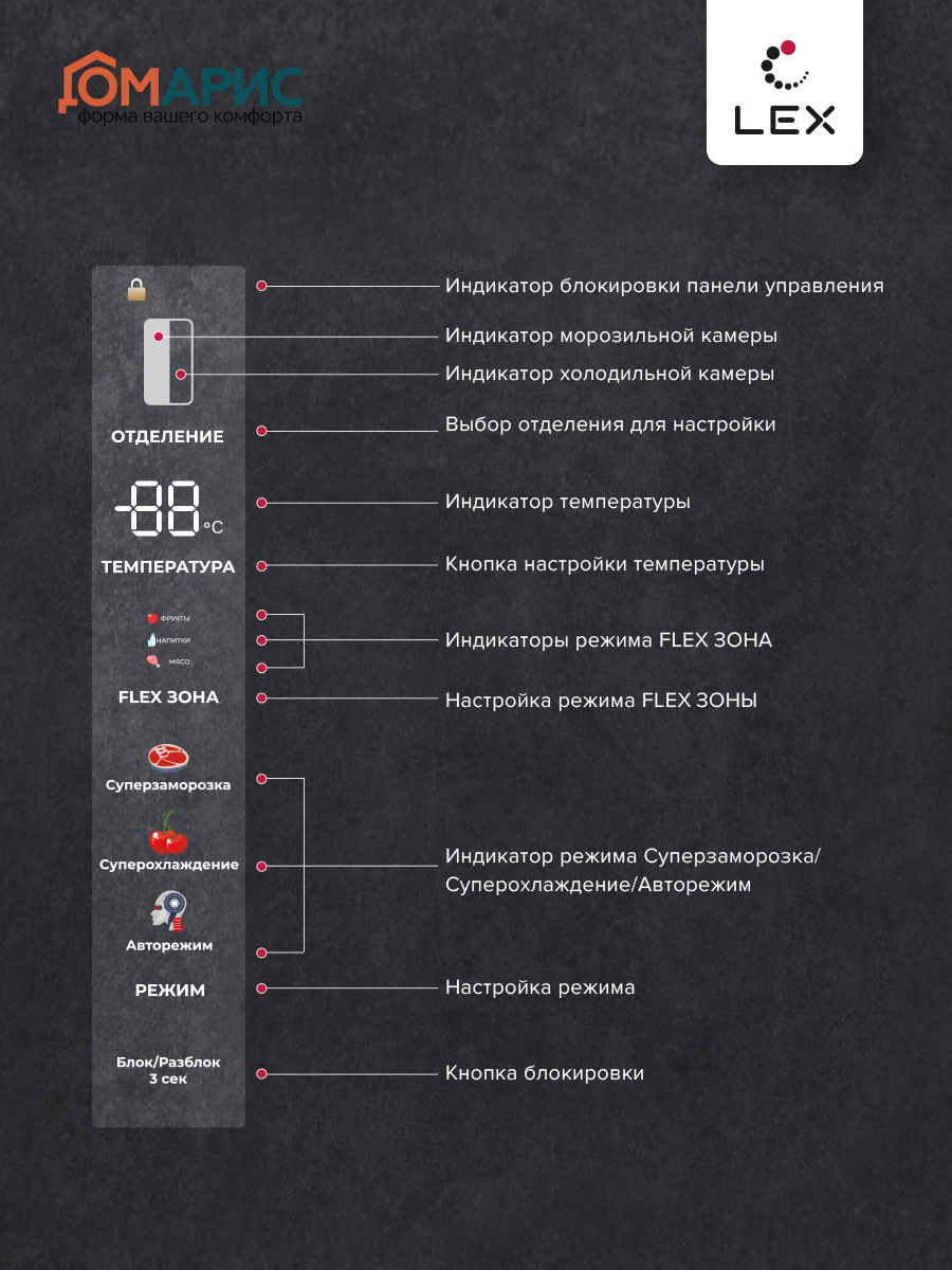 Холодильник полувстраиваемый Lex товар